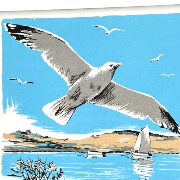 Vtg Screencraft Seagull TRIVET / WALL HANGING Ceramic 6" sq - Picture 2 of 6